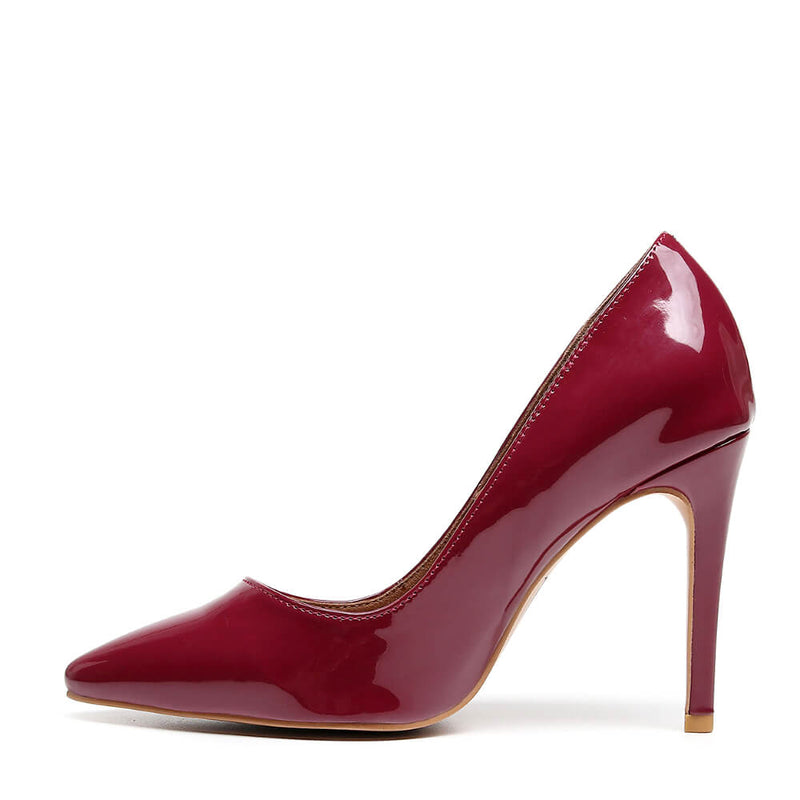 Adira - Burgundy Vegan Patent - Street Sole