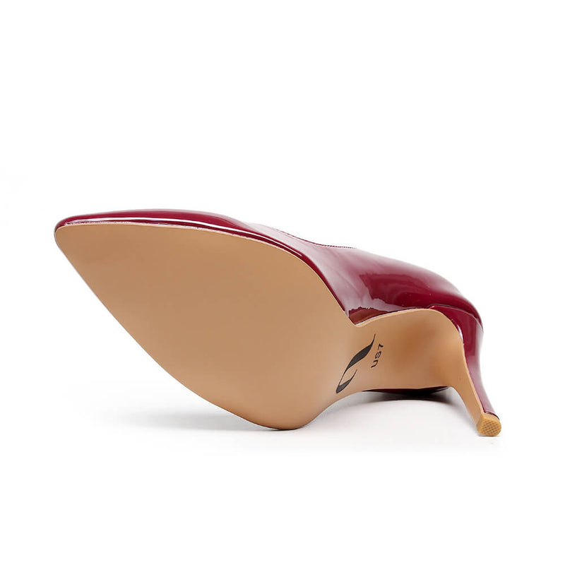 Adira - Burgundy Vegan Patent - Street Sole