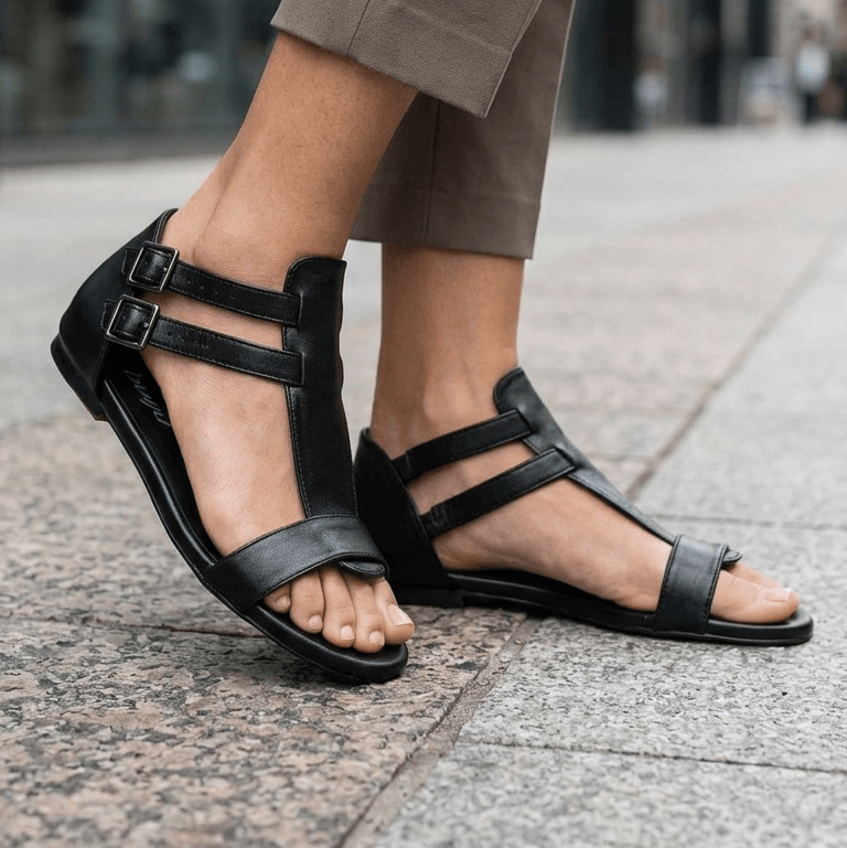 Aemee - Black Vegan Leather - Street Sole