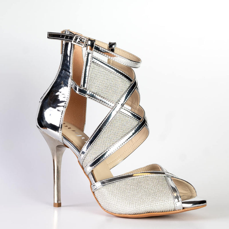 Aziza - Silver Vegan Leather - Street Sole