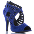 Camila - Blue Vegan Suede - Suede Sole - Dance Floor Only