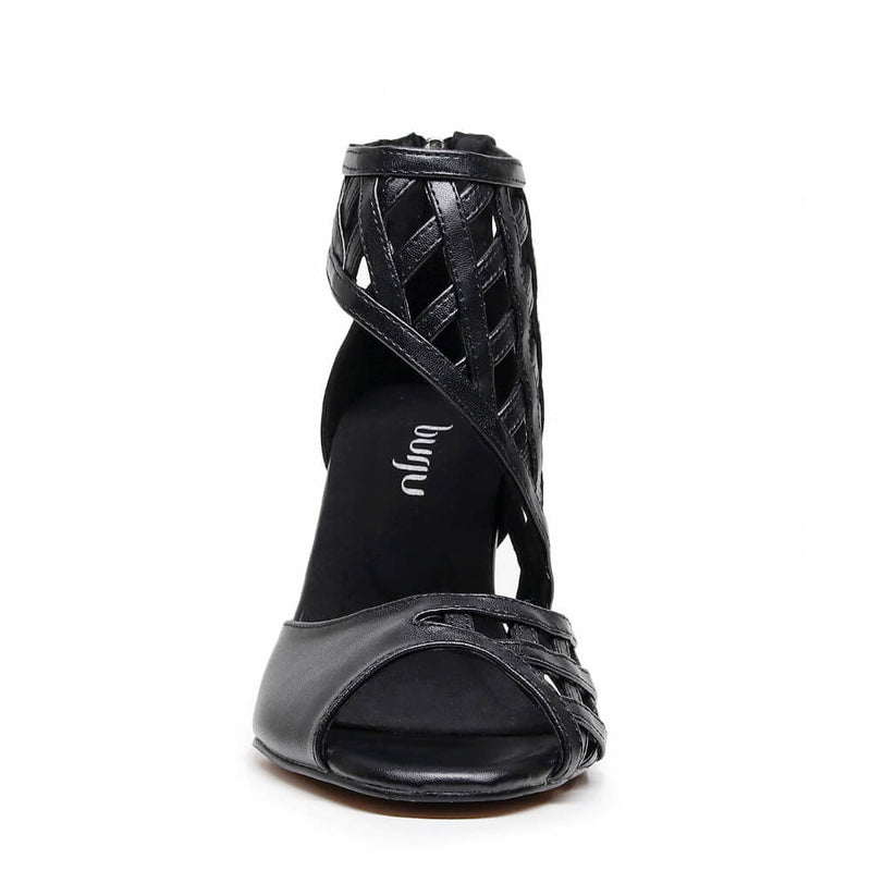 Caressa Wide Fit - Black Vegan Leather - Street Sole