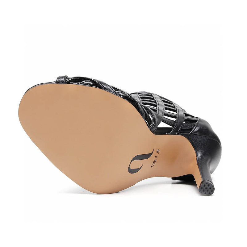 Caressa Wide Fit - Black Vegan Leather - Street Sole
