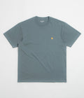 Carhartt Chase T-Shirt in Cozy Blue and Gold