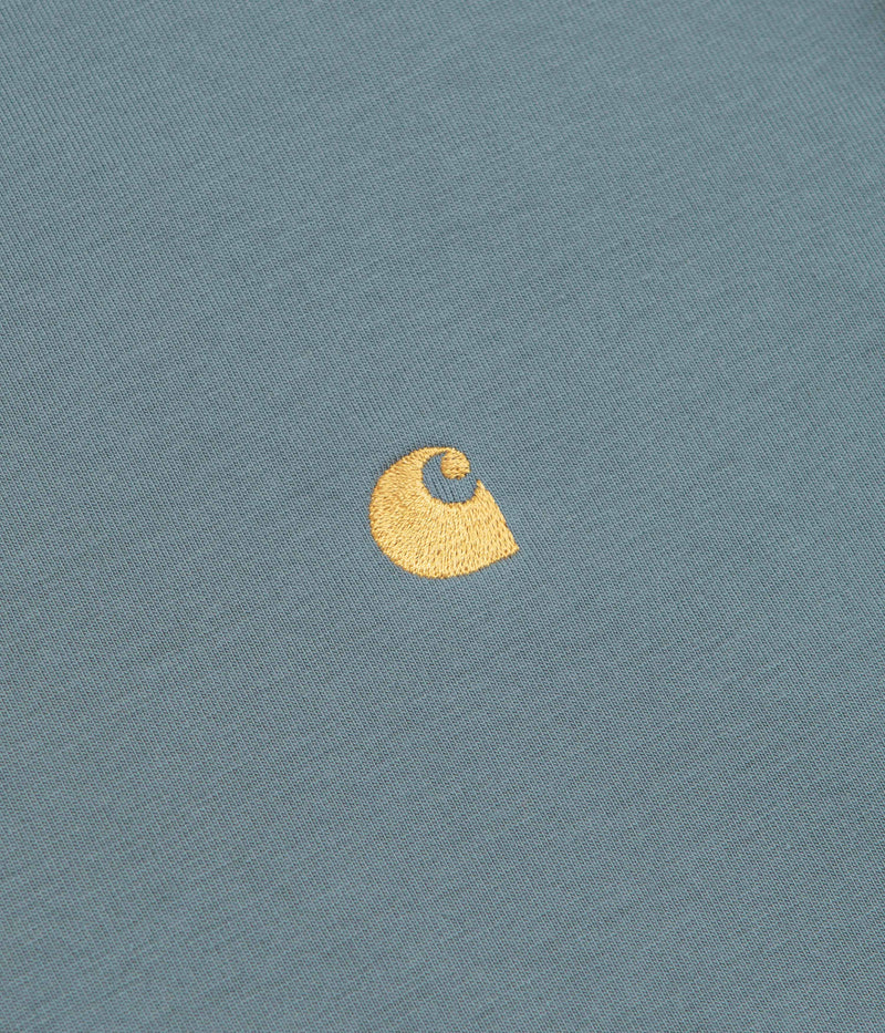 Carhartt Chase T-Shirt in Cozy Blue and Gold