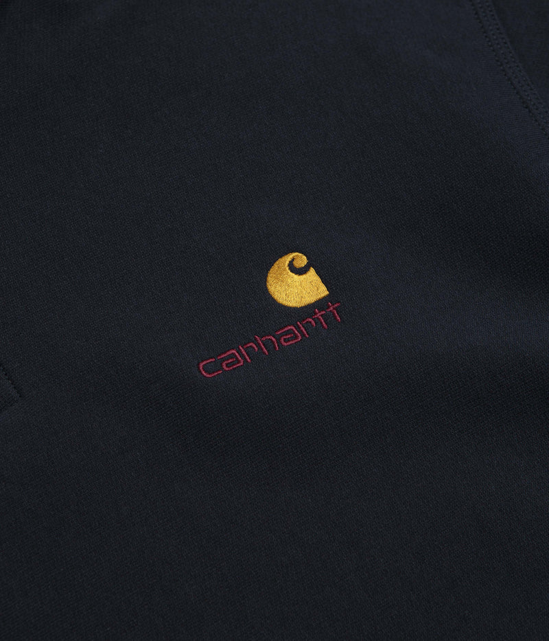Carhartt Half Zip American Script Sweatshirt in Deep Night