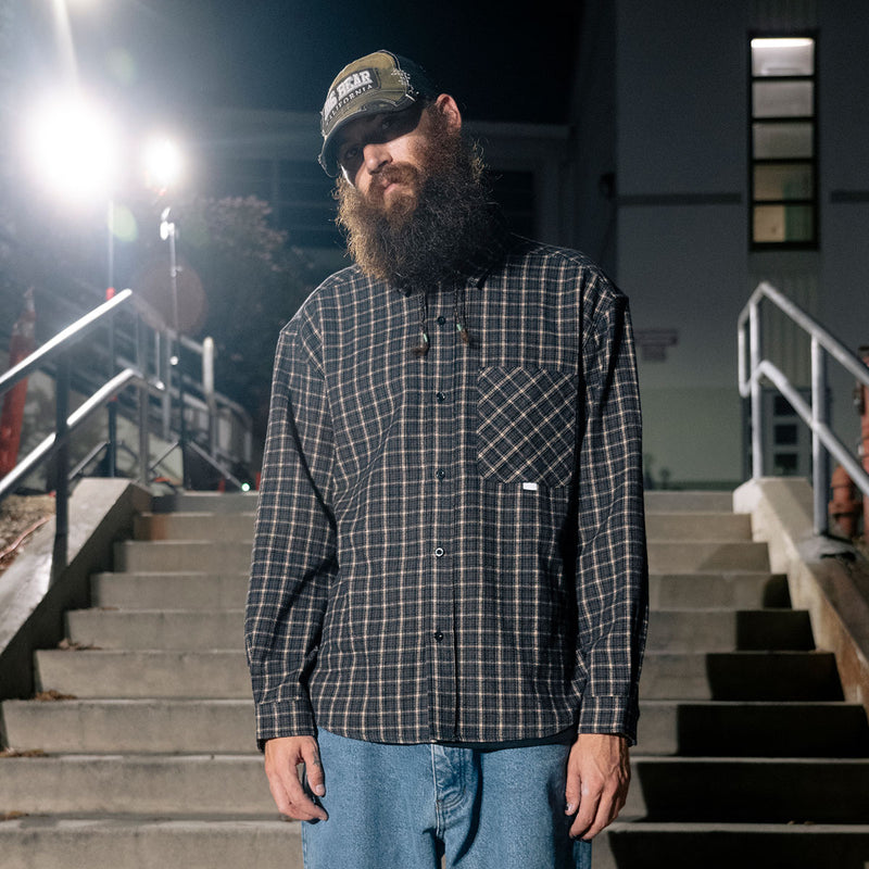 CCS Dial Up Flannel Shirt - Dark Navy