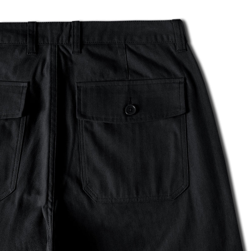 CCS Wide Leg Herringbone Pants - Black