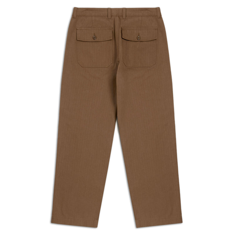 CCS Wide Leg Herringbone Pants - Brown