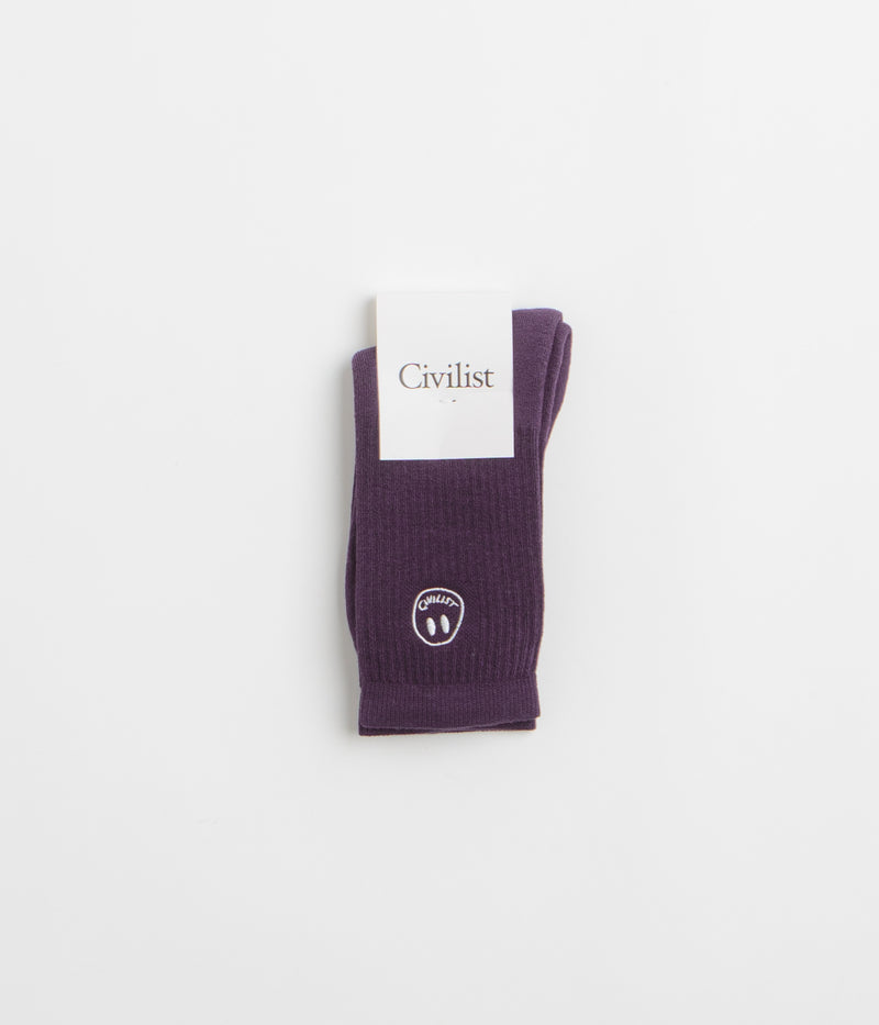 Civilist Mono Smiler Socks in Grape