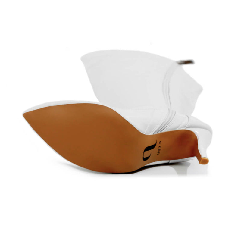 Courtneyy - White Wet Look - Street Sole - Thigh Variant Six