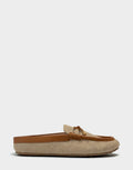 Comfortable Women's Mule in Natural Linen Side View