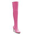 Devilla Size Inclusive - Pink Vegan Patent - Street Sole - Thigh Variant Two