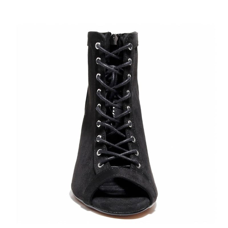 Dilynn Wide Fit - Black Vegan Suede - Suede Sole