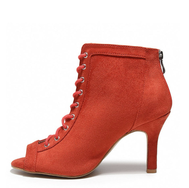 Dilynn Wide Fit - Red Vegan Suede - Suede Sole