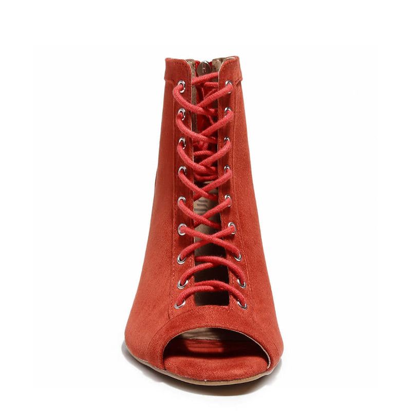 Dilynn Wide Fit - Red Vegan Suede - Suede Sole