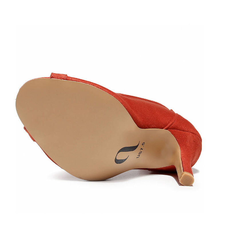 Dilynn Wide Fit - Red Vegan Suede - Suede Sole