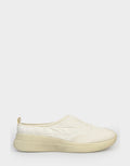 Comfortable Women's Mule Sneaker In Off White Fabric Side View
