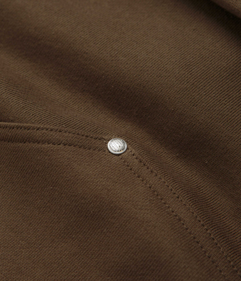HUF Outlines Heavyweight Full Zip Fleece in Brown