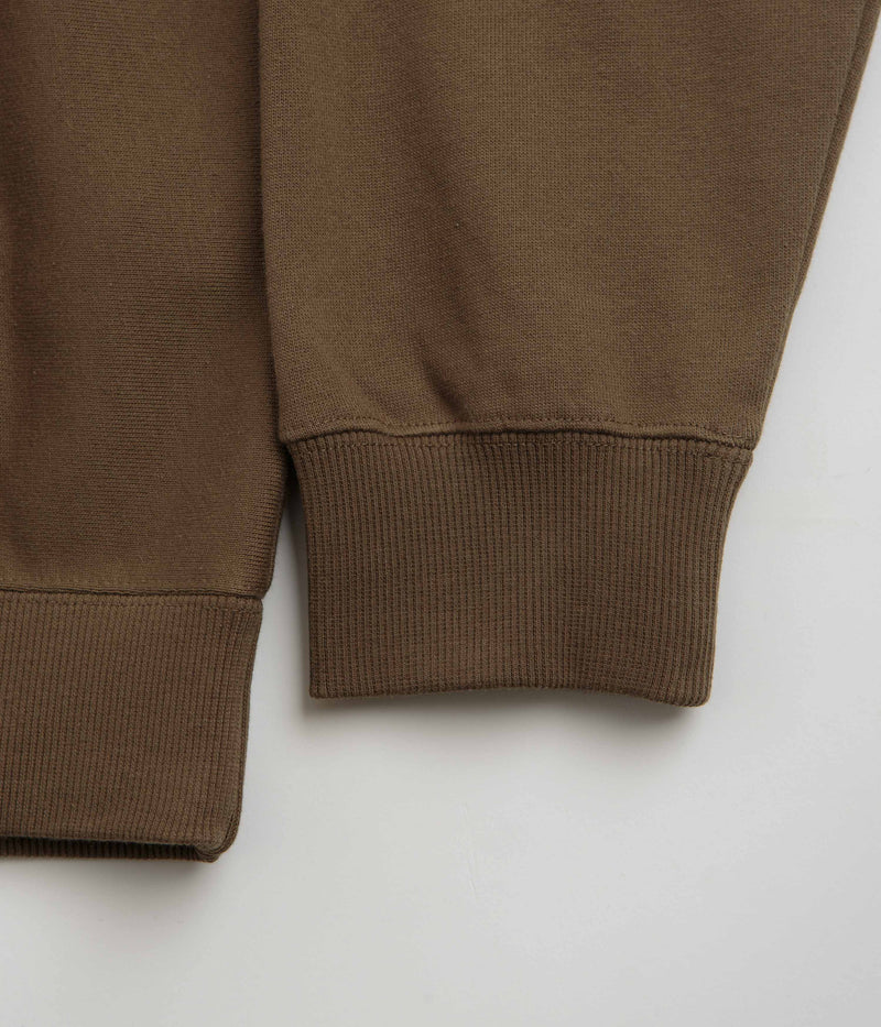 HUF Outlines Heavyweight Full Zip Fleece in Brown