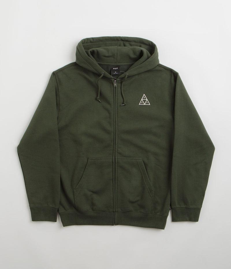HUF Set TT Full Zip Hoodie in Hunter Green