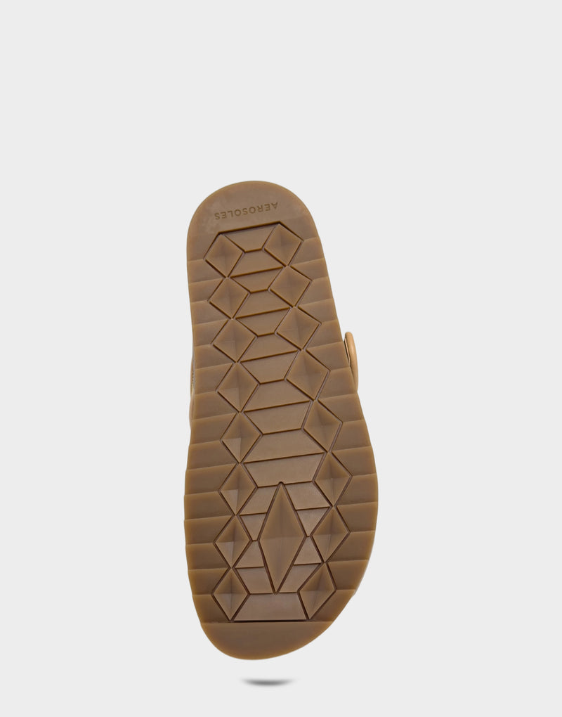 Comfortable Women's Mule in Natural Basket Raffia Bottom View