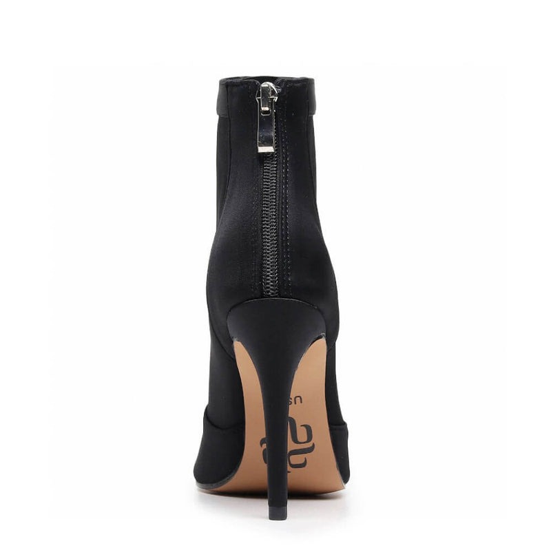 Mina - Black Lycra - Suede Sole