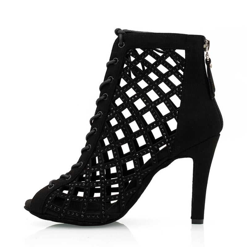 Minette - Black - Suede Sole - Dance Floor Only