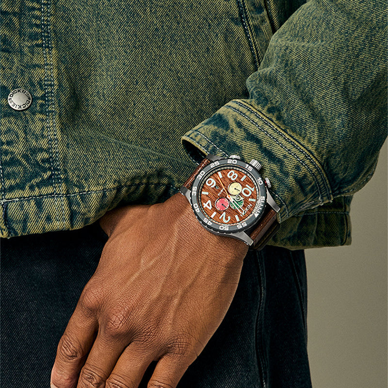 Nixon 51-30 Chrono Watch - Silver/Rosewood/Chocolate