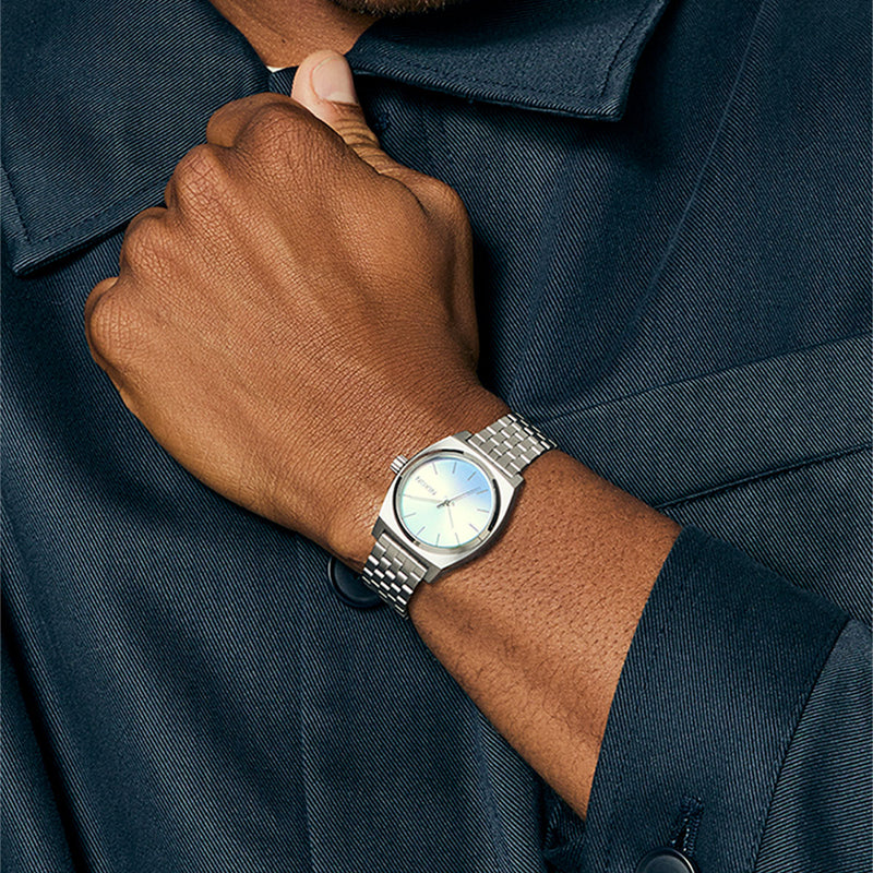 Nixon Time Teller Solar Watch - Silver/Snow