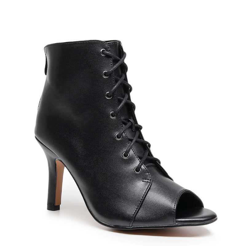 Parker Wide Fit - Black Vegan Leather - Street Sole