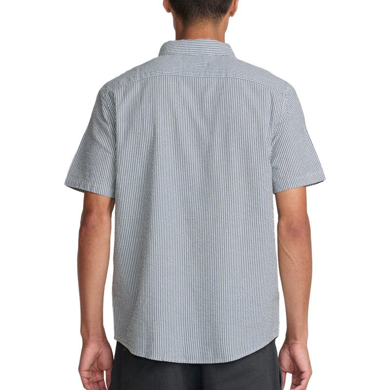 RVCA Thatll Do Seersucker Shirt - Vintage Navy