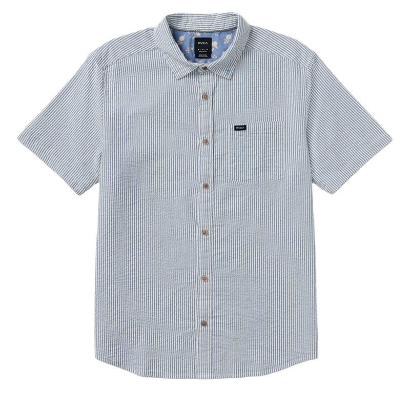 RVCA Thatll Do Seersucker Shirt - Vintage Navy