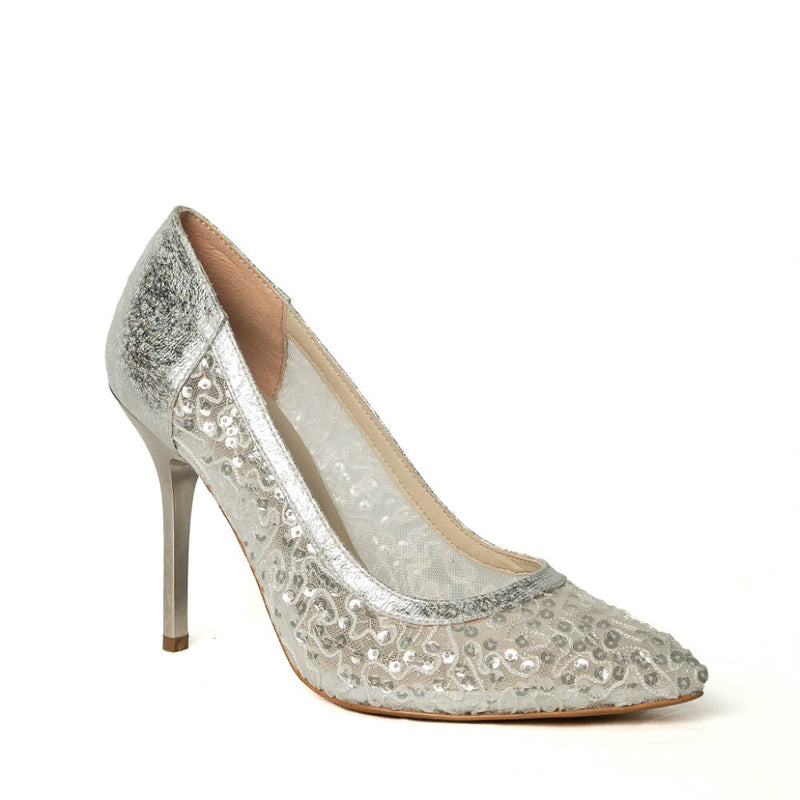 Safiye - Silver Embellished Mesh