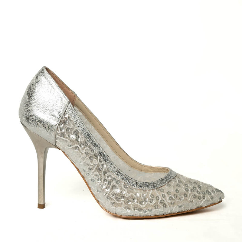 Safiye - Silver Embellished Mesh
