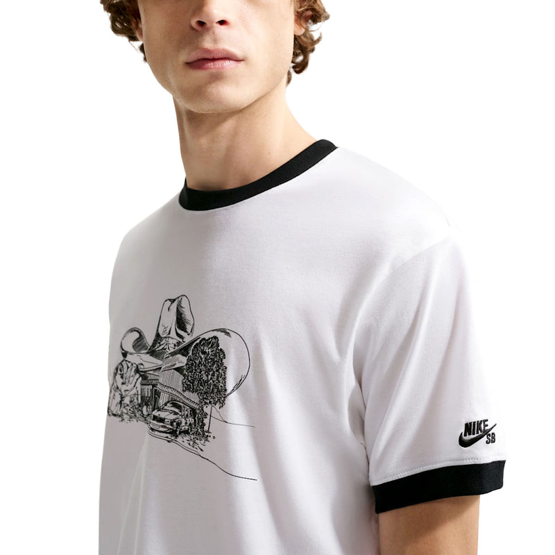 SB Roadside Ringer T-Shirt - White/Black