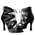 Selena - Black Crystal - Suede Sole