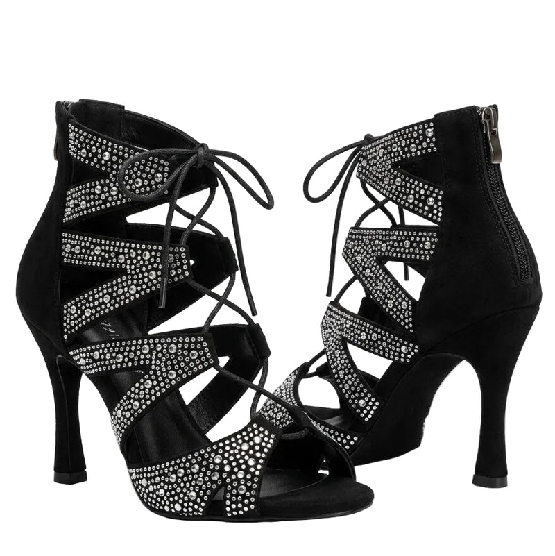 Selena - Black Crystal - Suede Sole