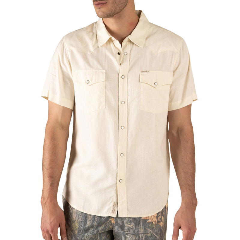 Sendero The Wyatt Pearl Snap Solid Shirt - Antique White