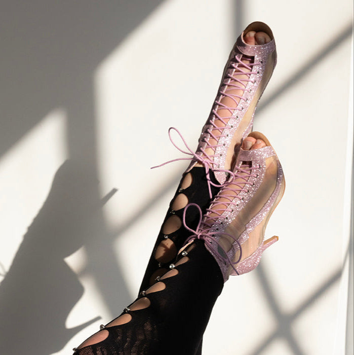 Sierra - Rose Glitter - Suede Sole