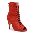 Sierralynn - Red Vegan Suede - Suede Sole - Dance Floor Only