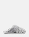 Comfortable Women's Slipper in Grey Fabric, side view