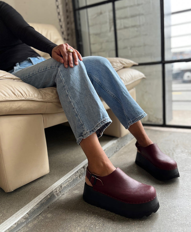 Tegan Clog in Oxblood