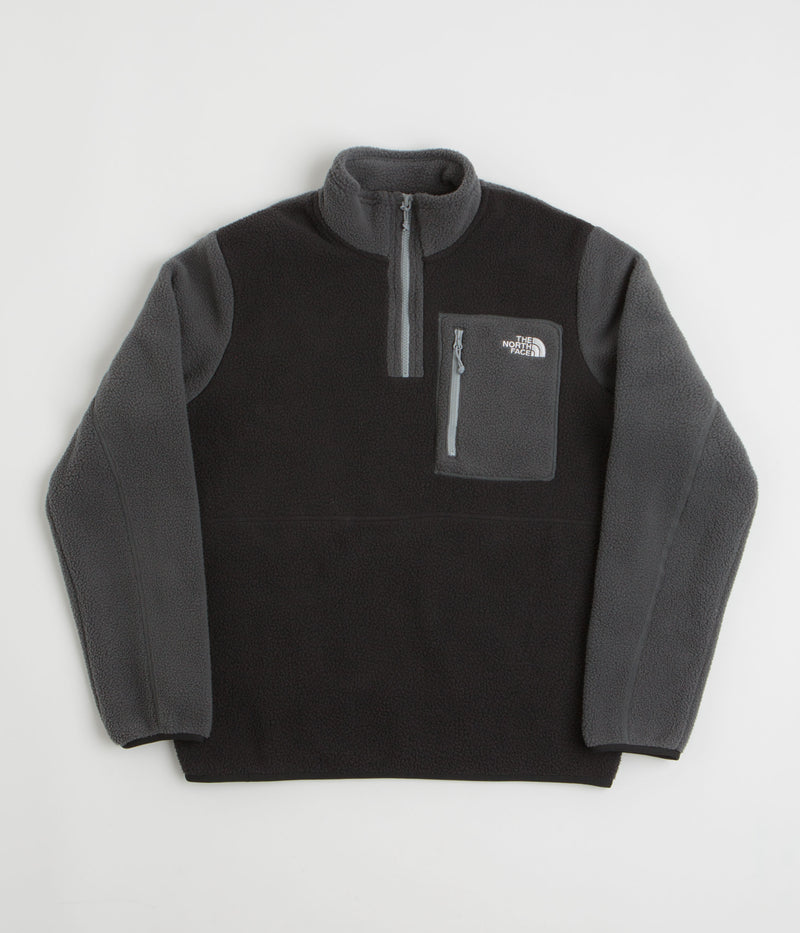 The North Face Yumiori 1/4 Zip Fleece in TNF Black and Asphalt Grey / Monument Grey