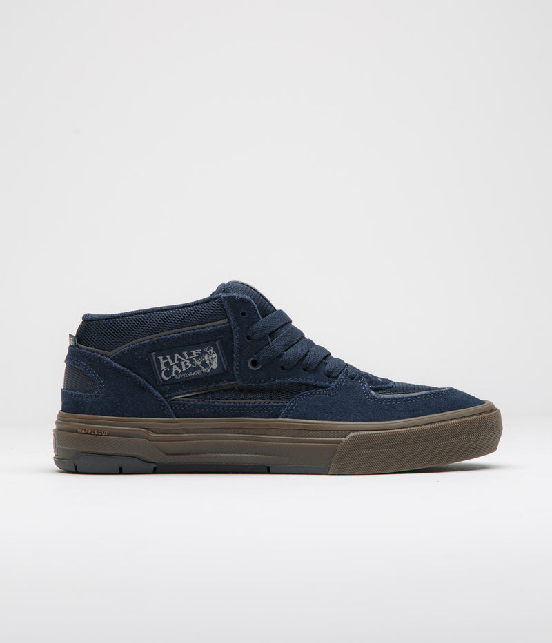 Vans Skate Half Cab Wafflecup Shoes in Navy and Dark Gum