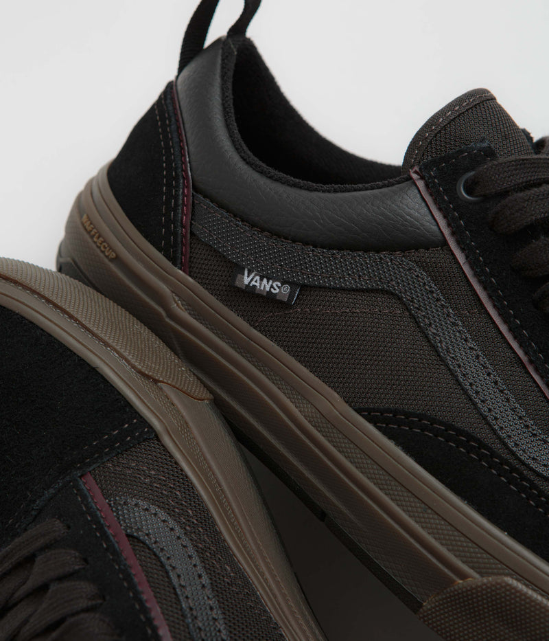 Vans Skate Old Skool Wafflecup Shoes in Black and Dark Gum