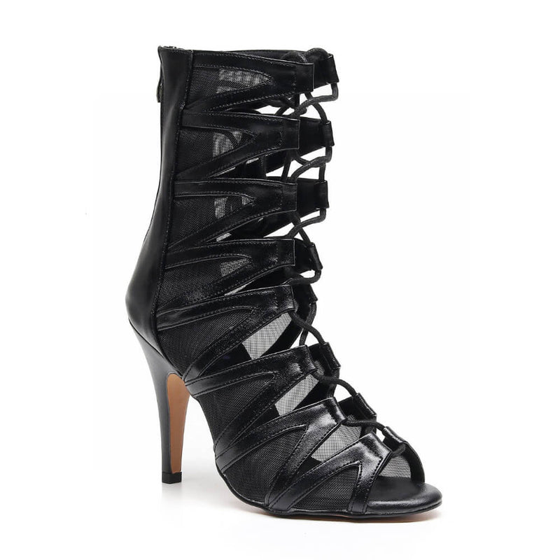 Vikky - Black Vegan Leather - Street Sole