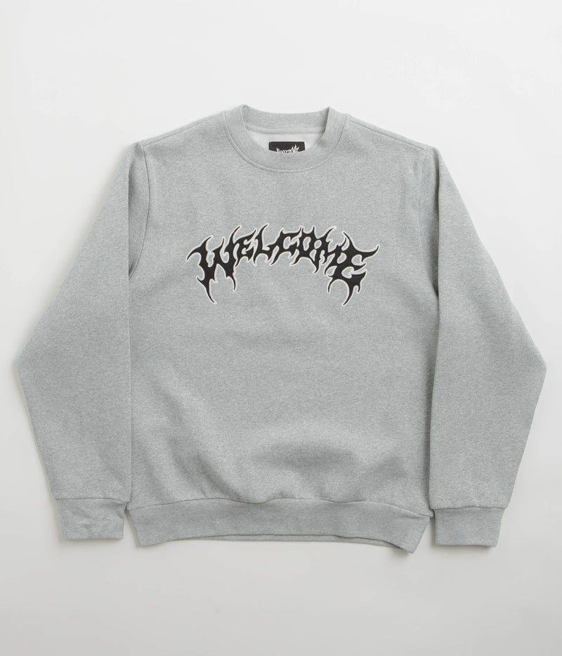 Welcome Barb Applique Crewneck Sweatshirt in Heather